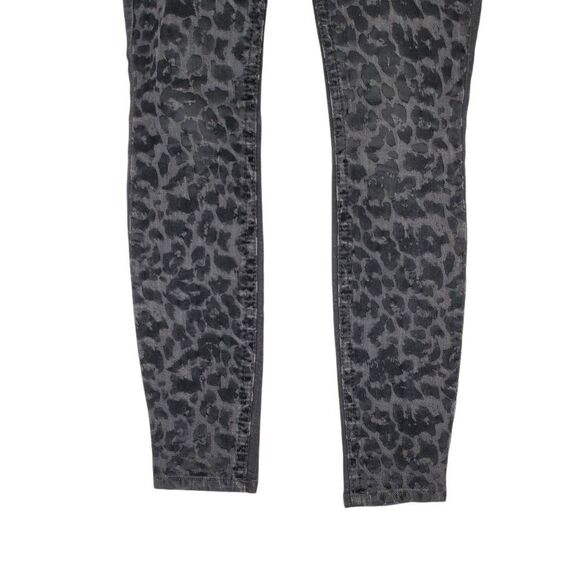 Express Zelda Slim Fit Ultra Low Rise Leopard Animal Print Jeans Black Size 4 - Picture 5 of 16